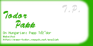 todor papp business card